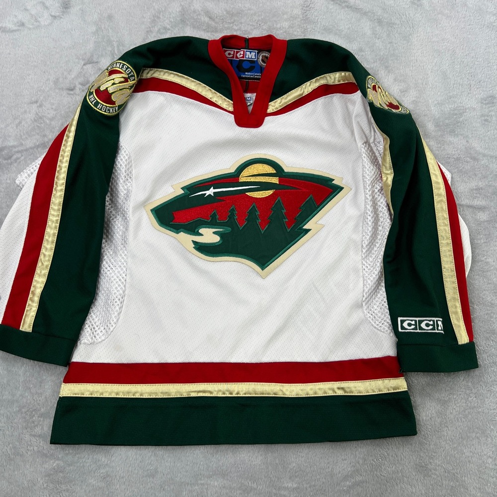 CCM Minnesota Wild NHL Jersey Size L/XL White Green Boys Hockey Fan Gear